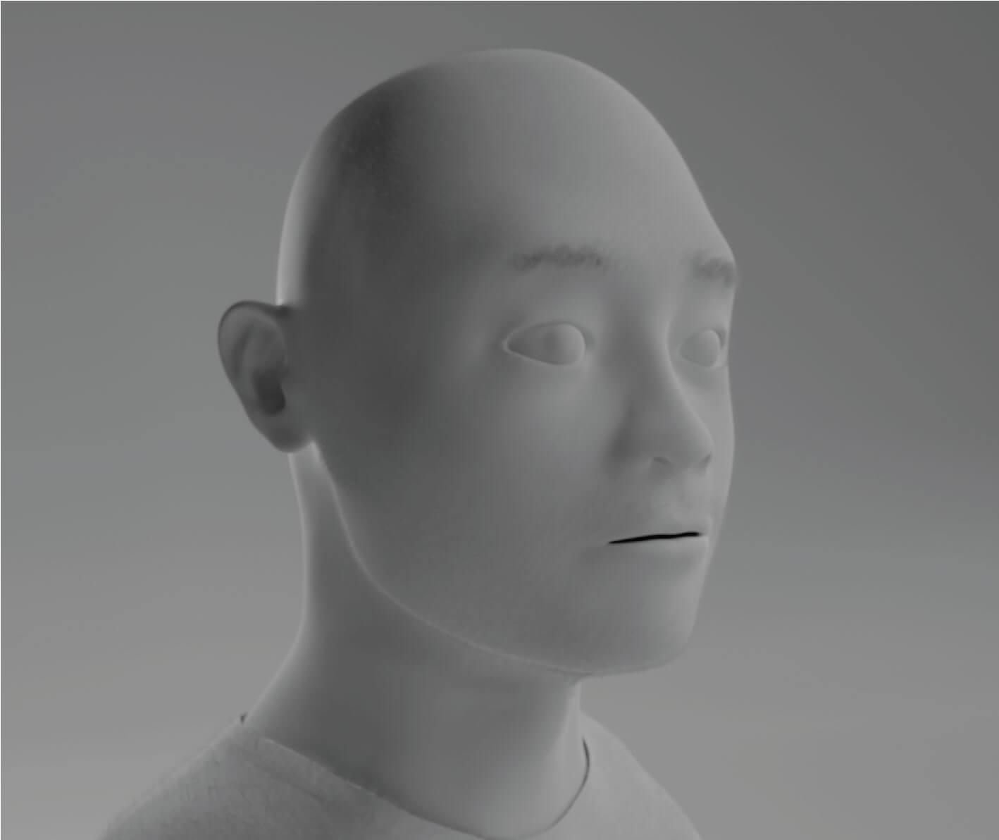 Clay render of human face #1