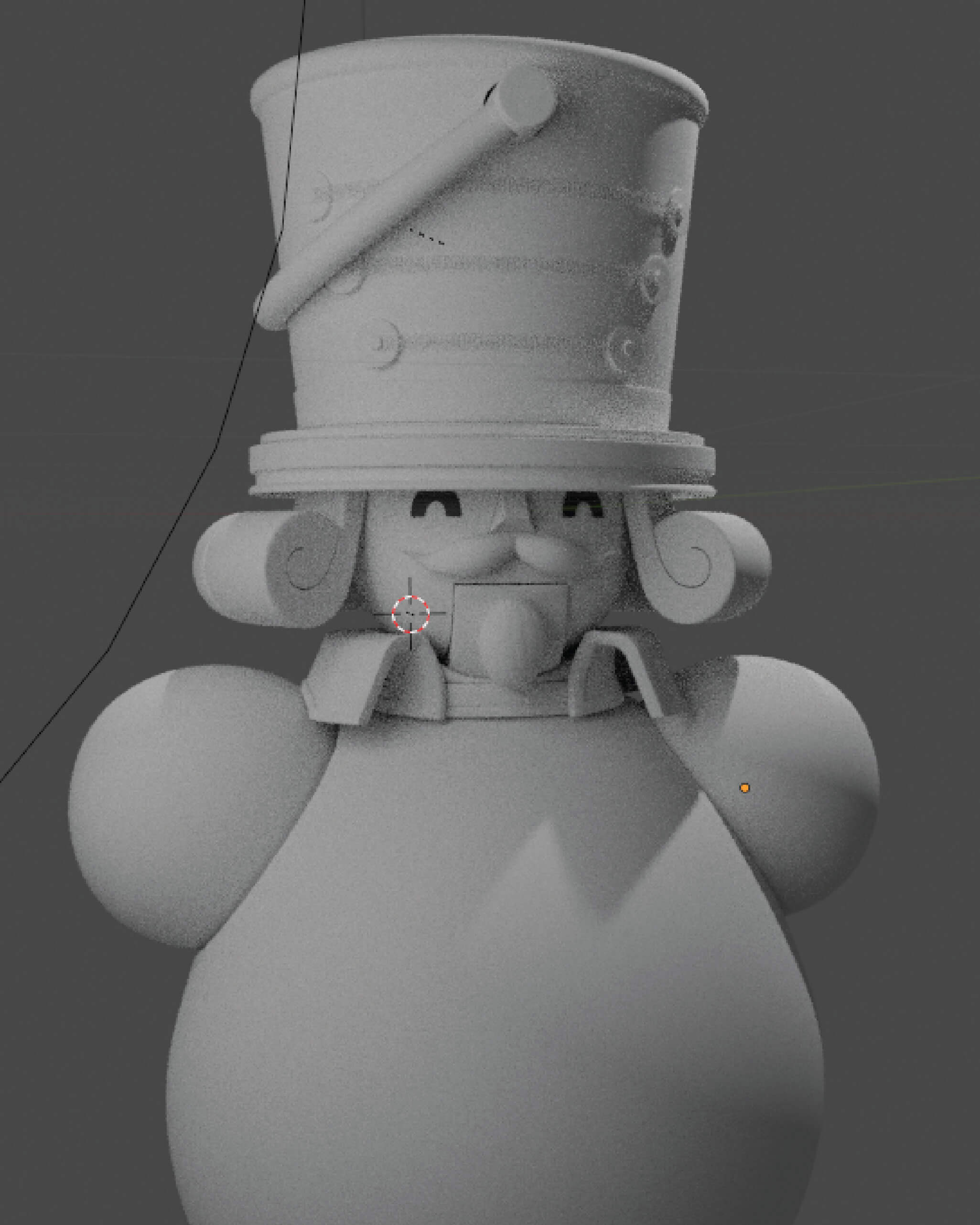 Iniital box-modelling of nutcracker head and torso