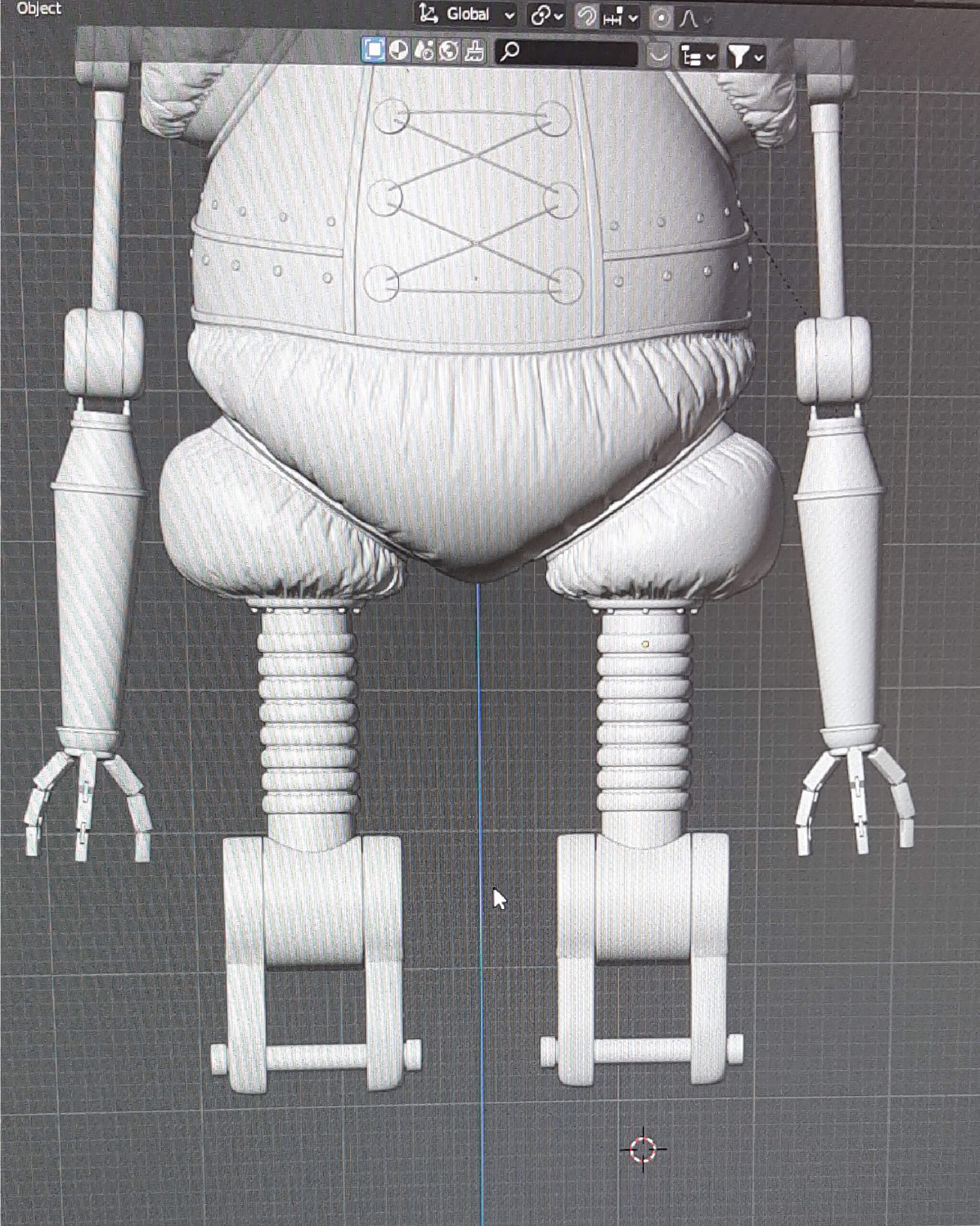 Initial box-modelling of nutcracker lower body