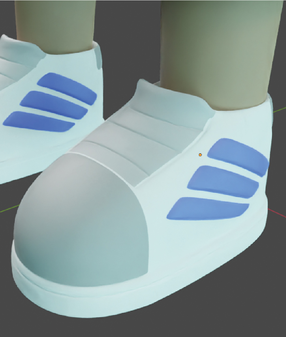 Close up of character shoes