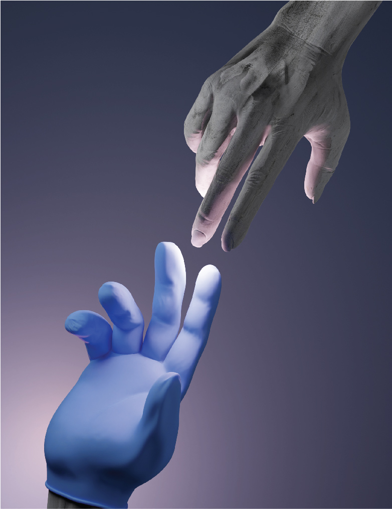 Draft 3 of hands cover with gradient white-grey background