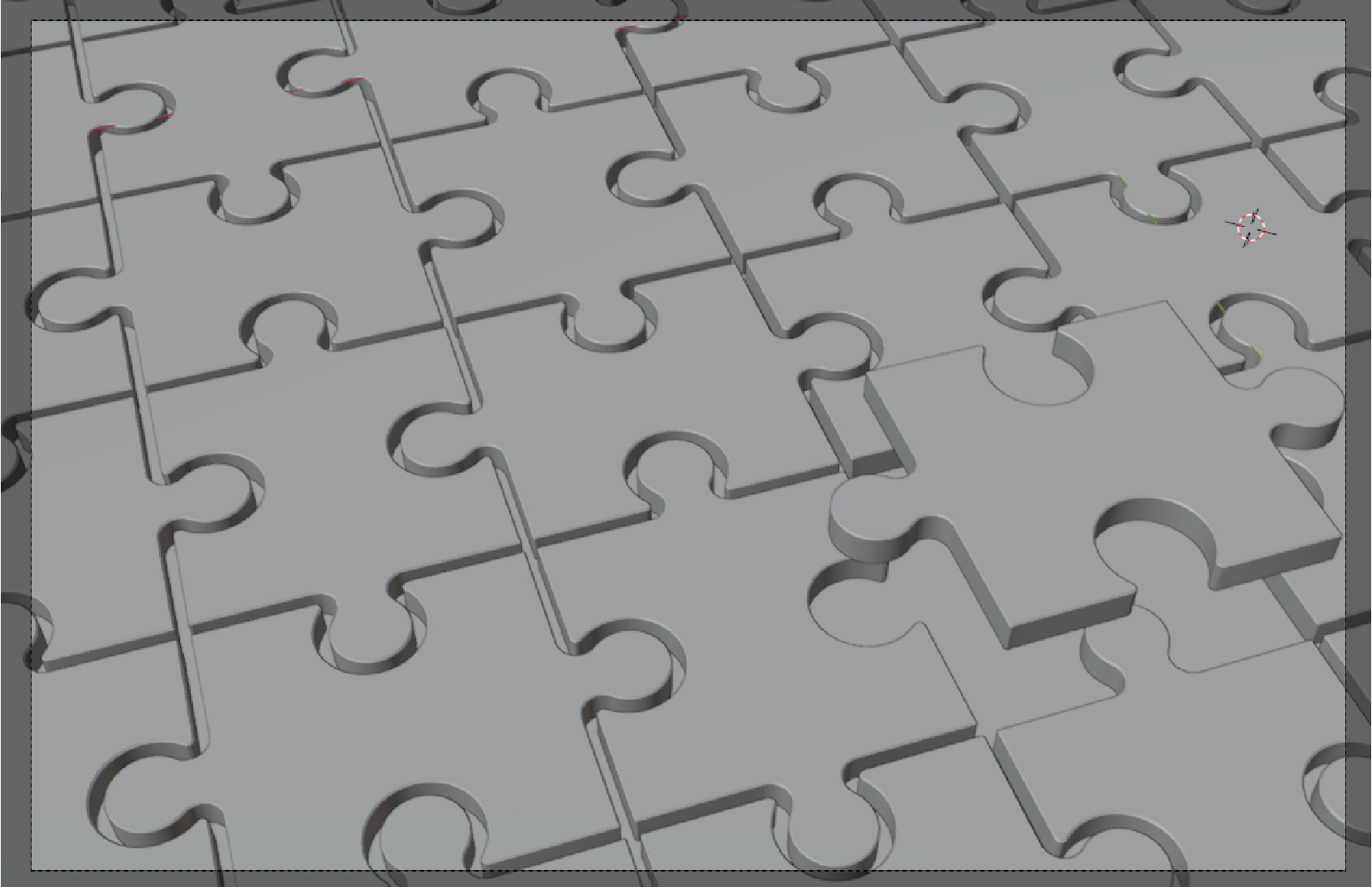 Blender 3D Viewport view of puzzle piece environment