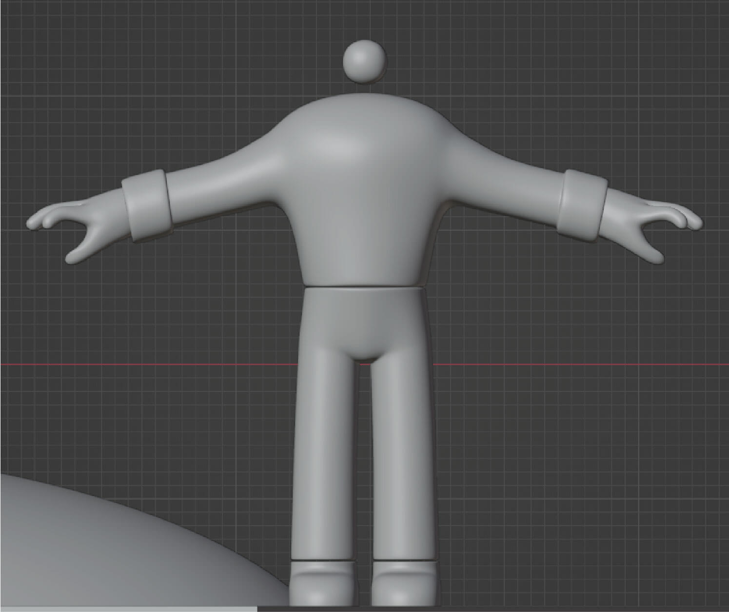 Basic character 3D model in T pose