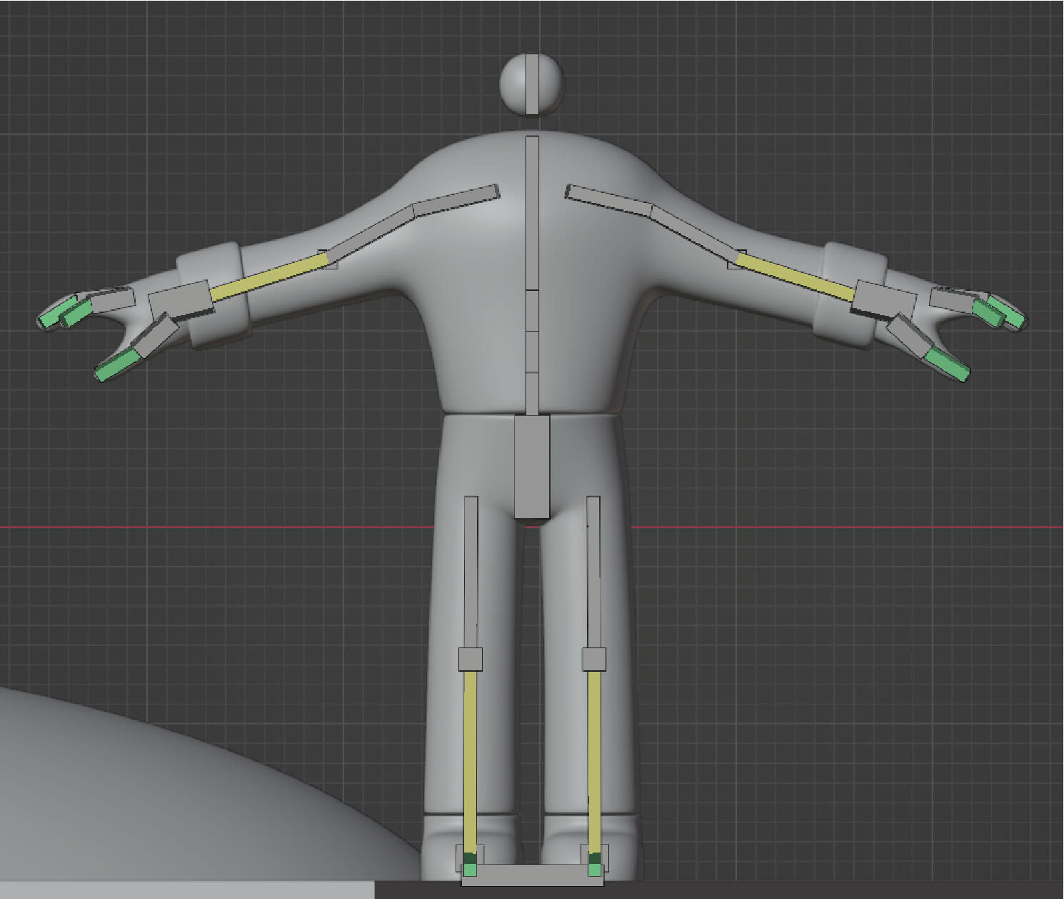 Basic character 3D model in T pose and rigged