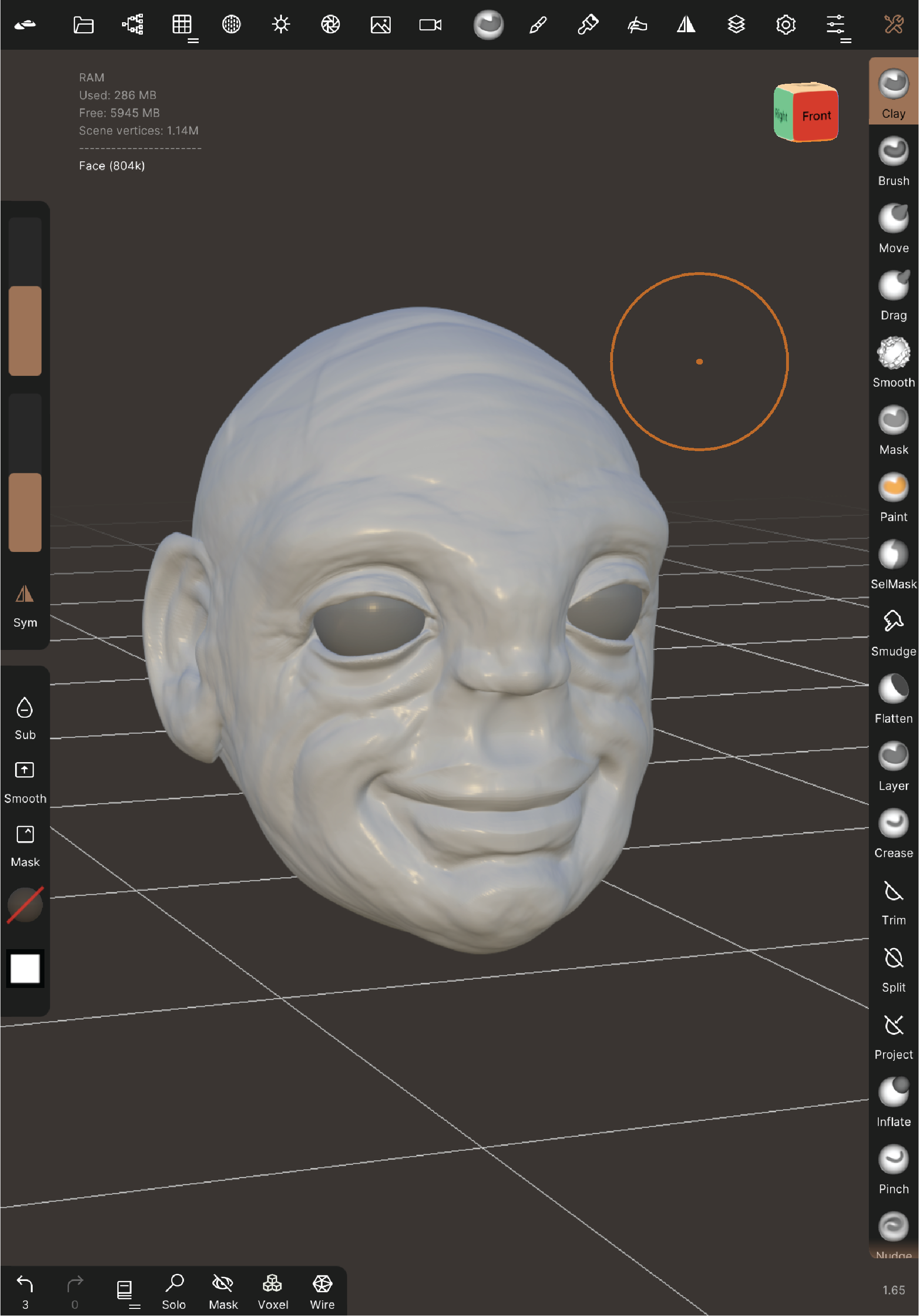 Screenshot of block out from Nomad Sculpt