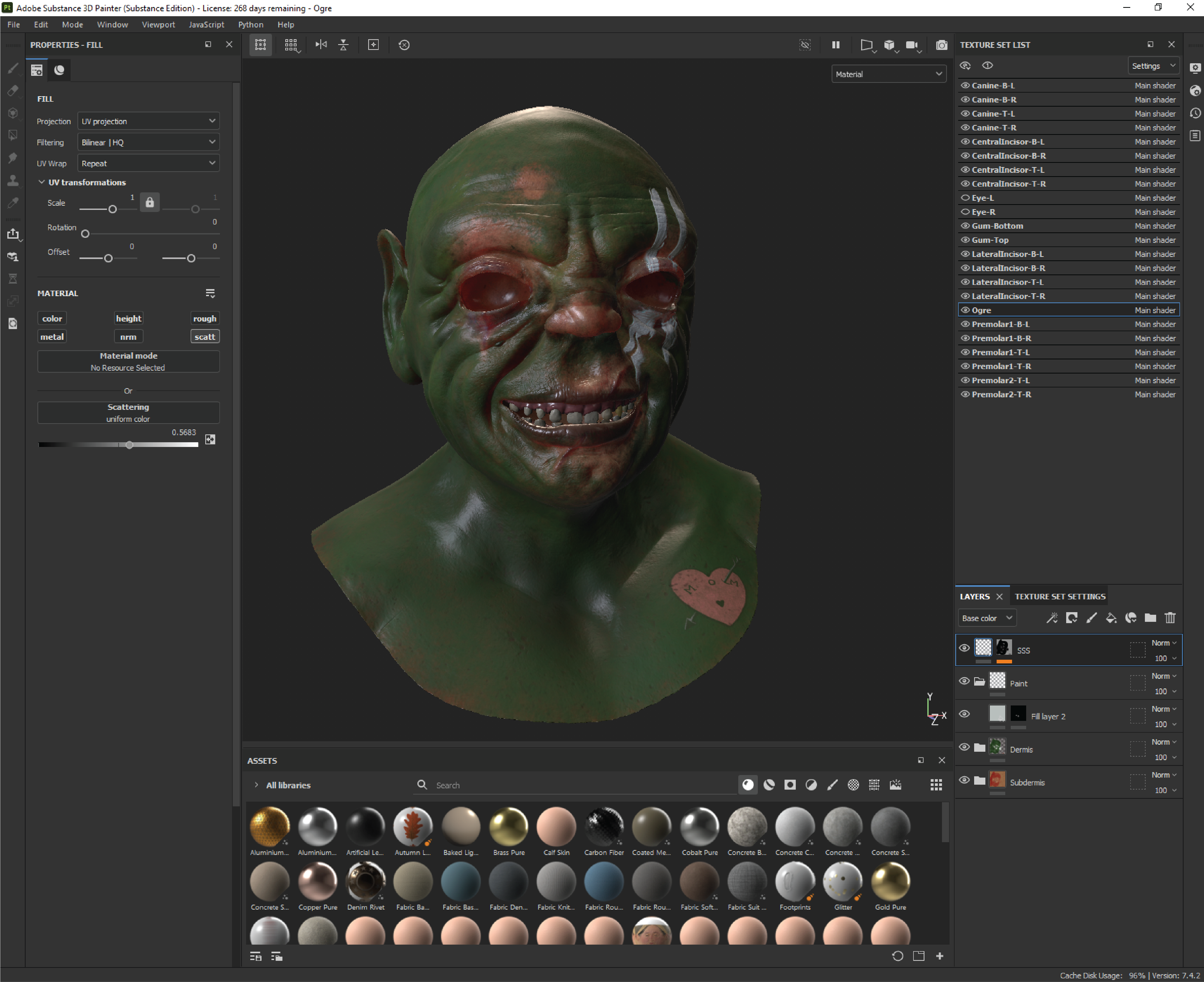 Screenshot of substance painter