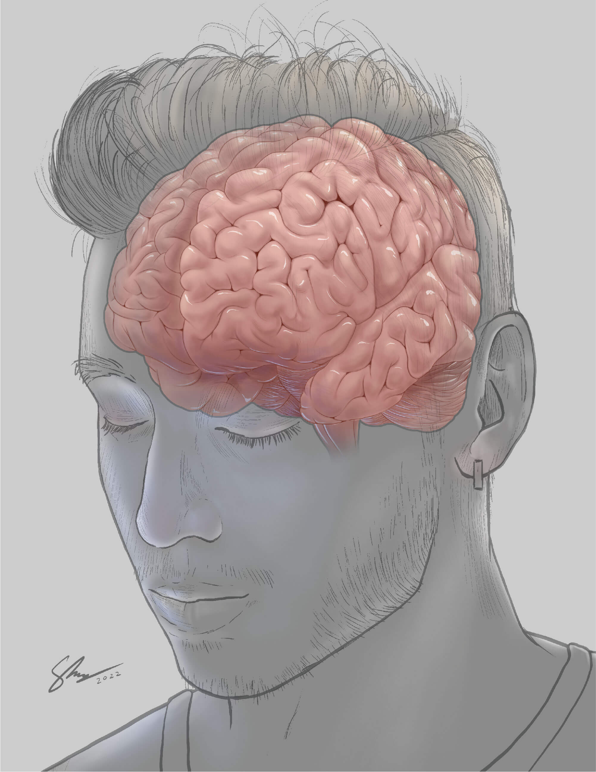 Self-portrait rendering progress 3 - fill lights