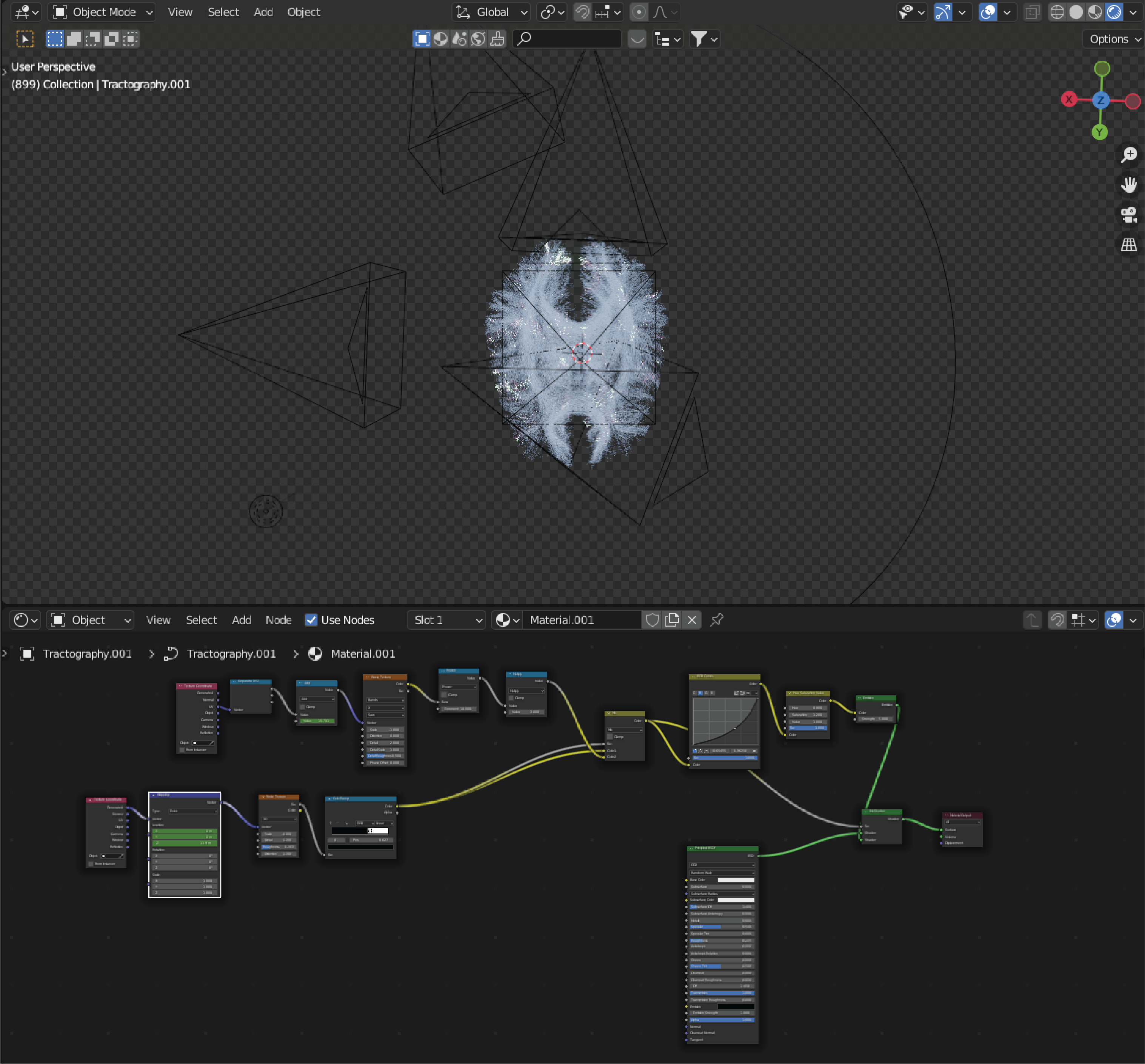 Shader setup in Blender 3D